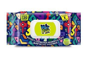 Серветки вологі MIX FIX 120шт з клапаном 10шт/ящ SWEET00474 фото